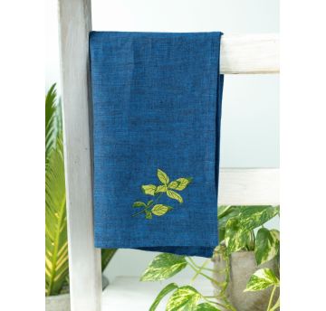 Lino mėlynas rankšluostukas-servetėlė BAZILIKAS, 60x35cm