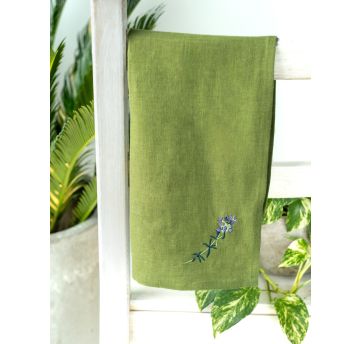 Lino žalias rankšluostukas-servetėlė ČIOBRELIS, 60x35cm