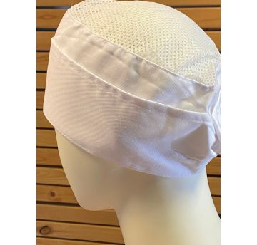 Hat with a mesh, white, White