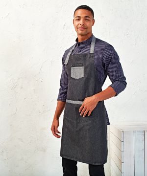 DOMAIN' CONTRAST DENIM BIB APRON